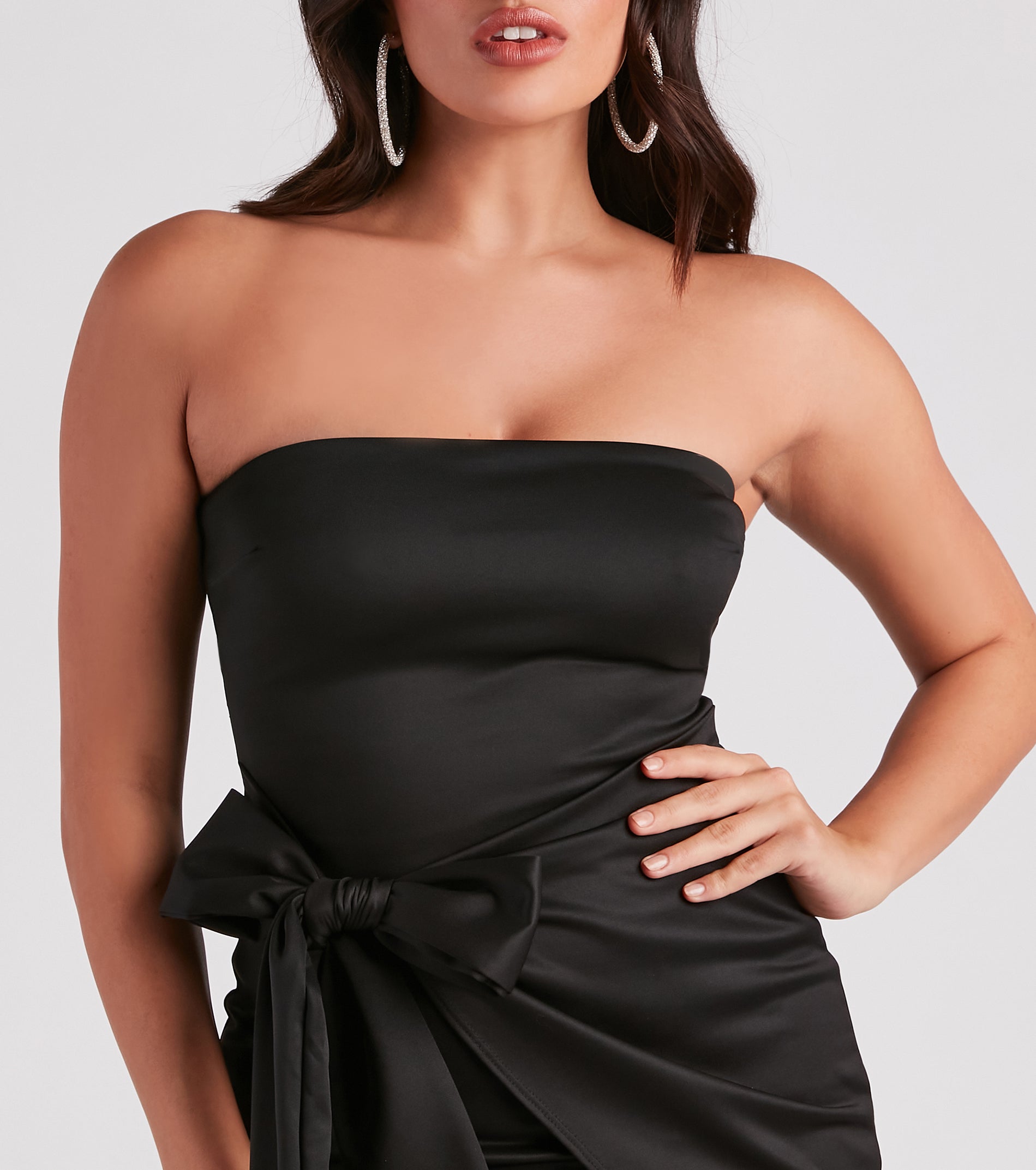 Strapless Bow Mini Dress