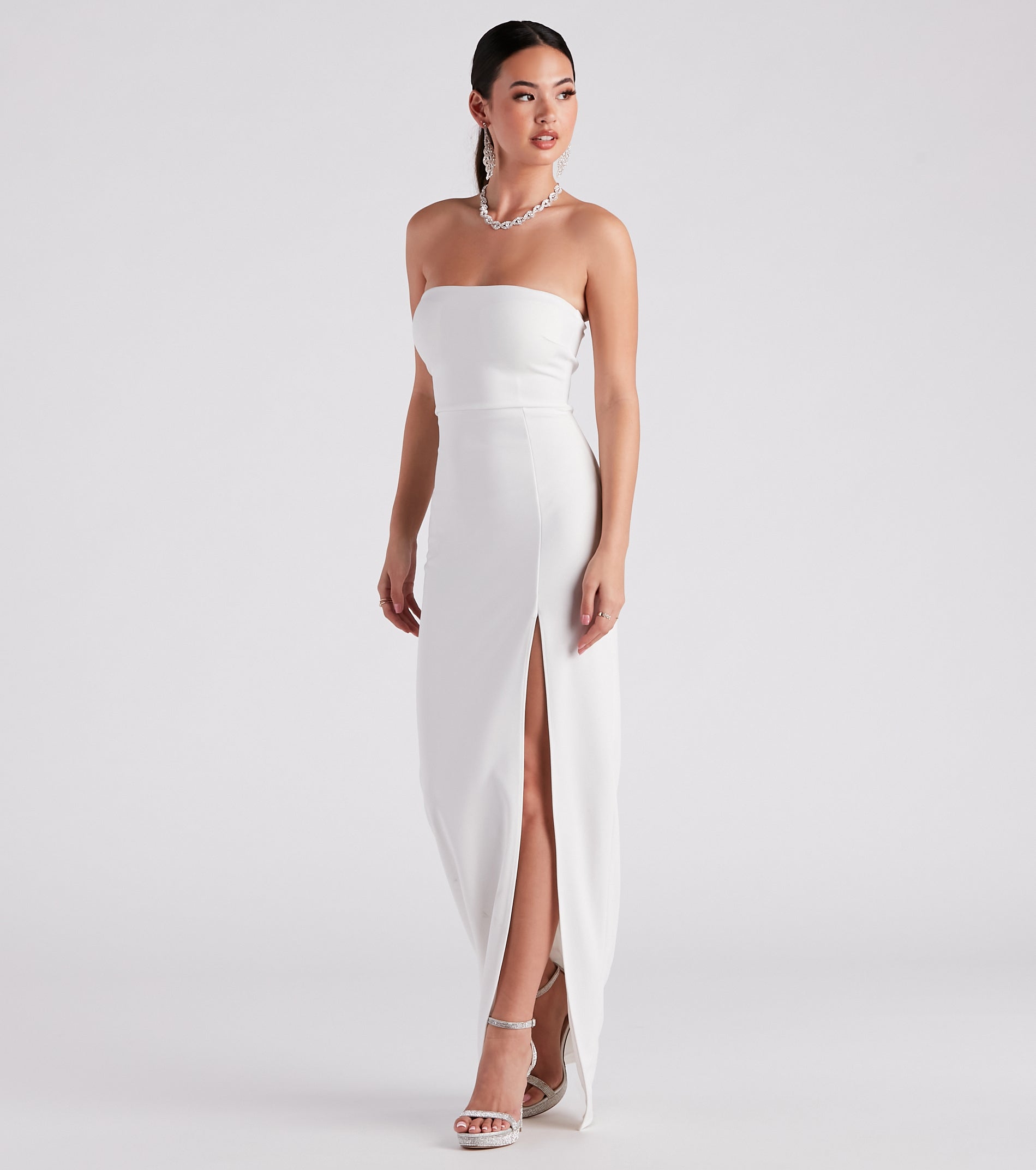 Formal Crepe A-Line Dress